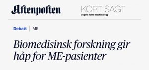 Read more about the article Biomedisinsk forskning gir håp for ME-pasienter