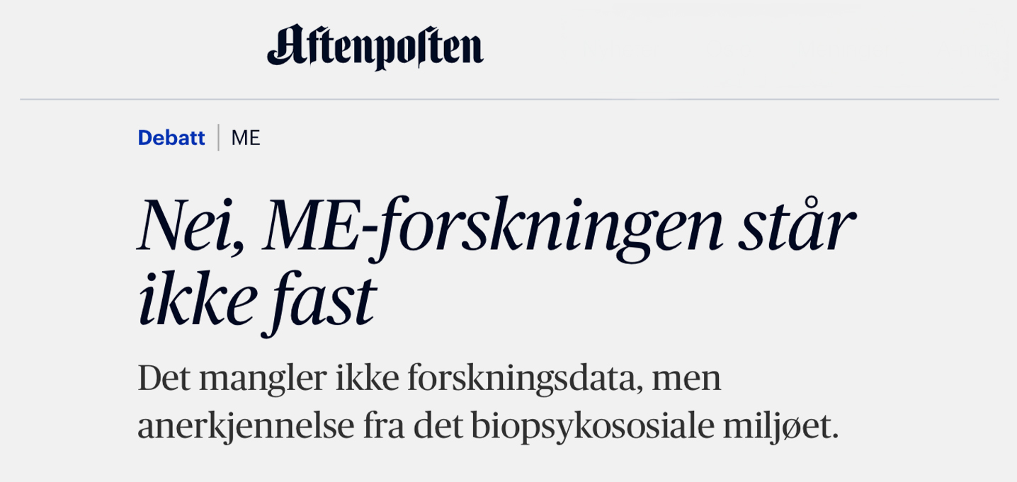 You are currently viewing Nei, ME-forskningen står ikke fast